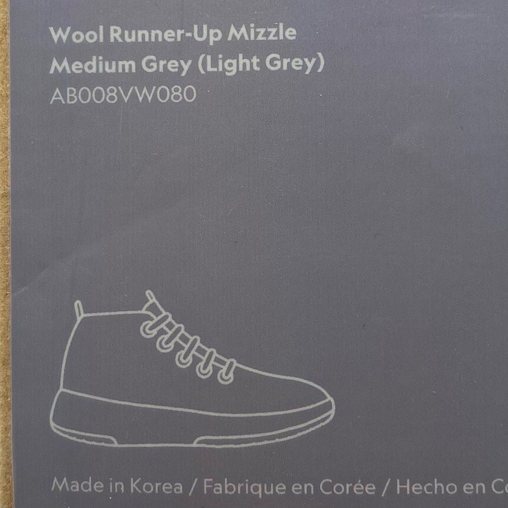 Allbirds Womens Sneakers Runner-Up Mizzle Gray Purple Mid Top Merino Wool Casual - Picture 11 of 13